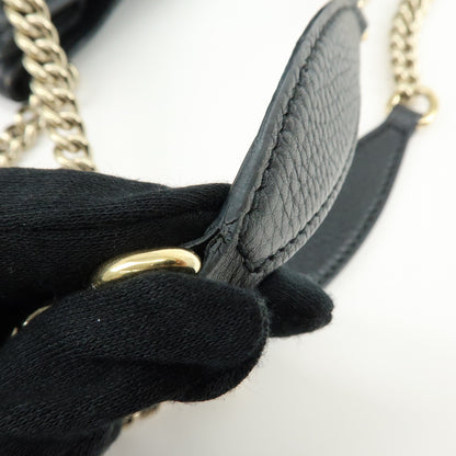 Gucci Soho Chain Strap Leather, Black, Leather, Shoulder Bag