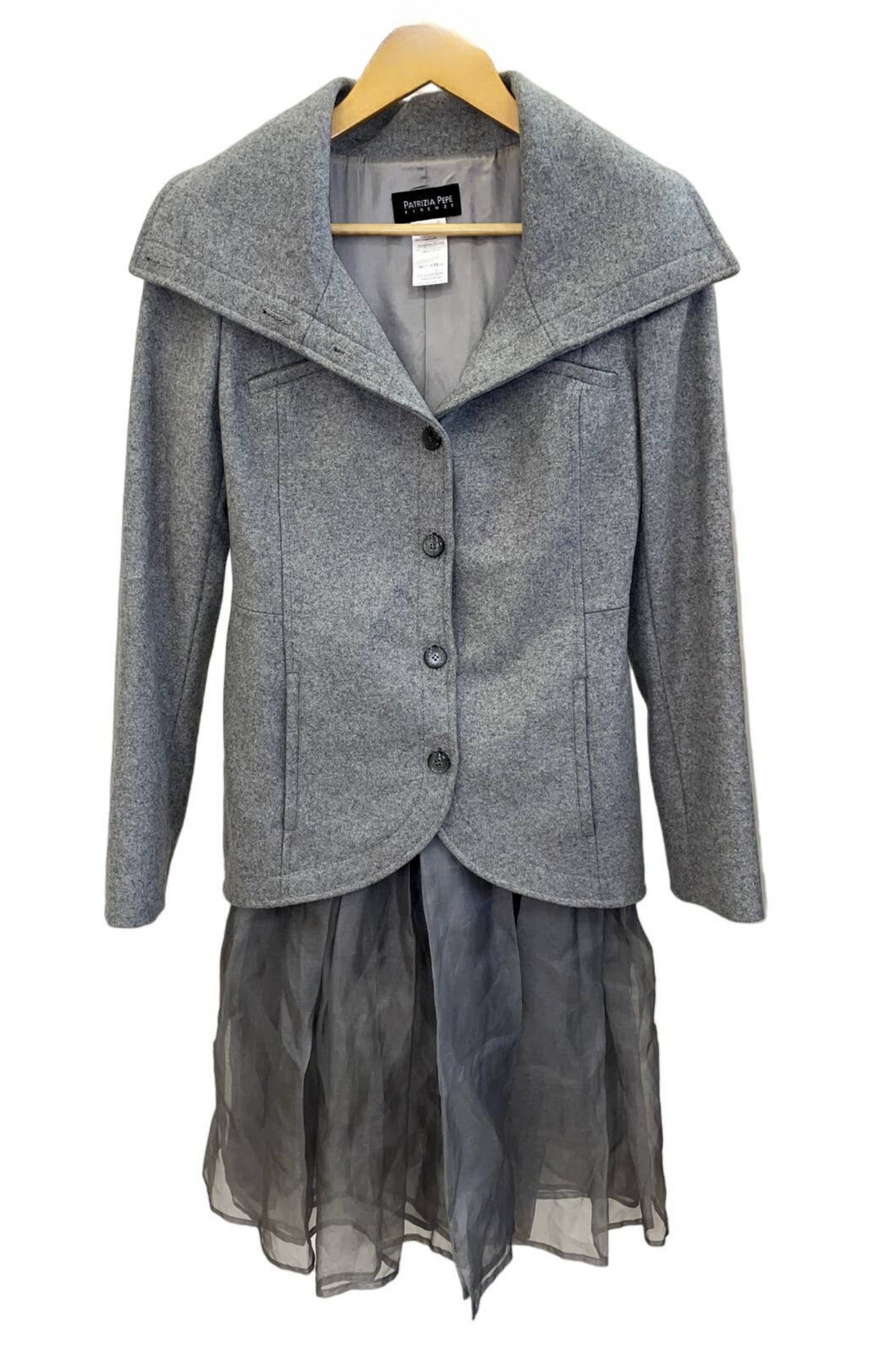 Patrizia Pepe Woolen Grey Coat