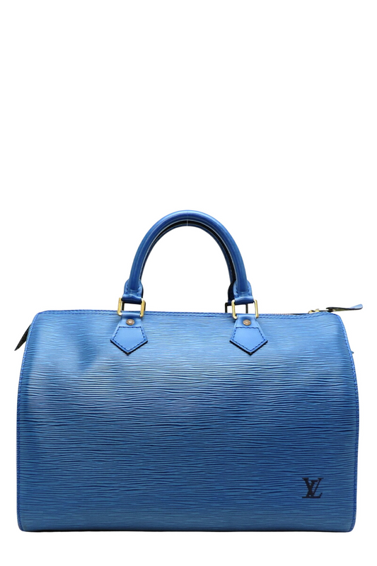 Louis Vuitton Epi Speedy 25 Blue Handbag
