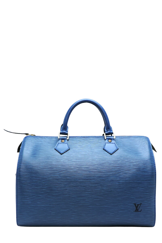 Louis Vuitton Epi Speedy 25 Blue Handbag