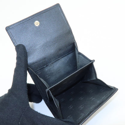 Chanel CC Button Coin Purse Leather, Black, Calfskin, Card Holder