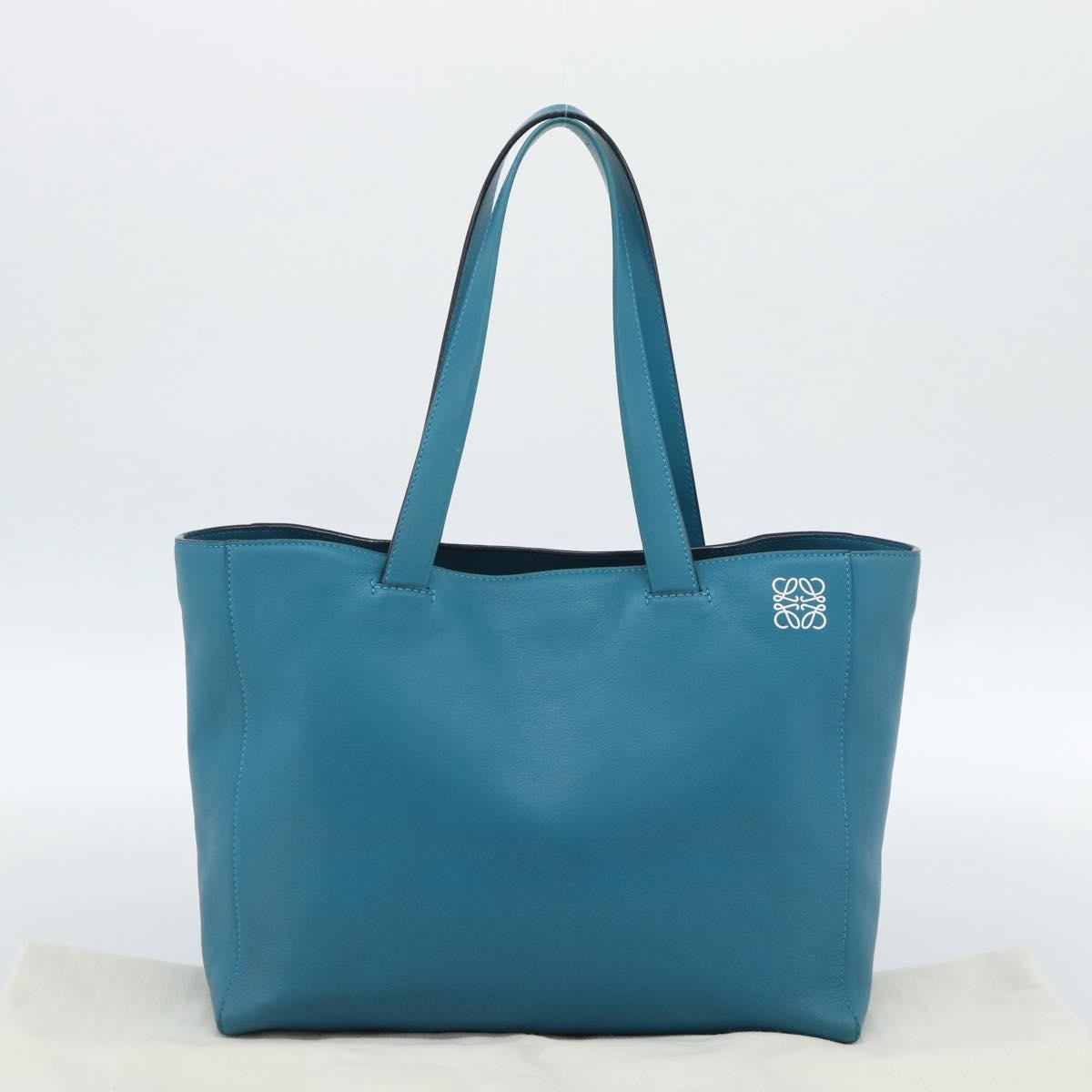 Loewe Anagram Leather, Blue, Leather, Tote Bag
