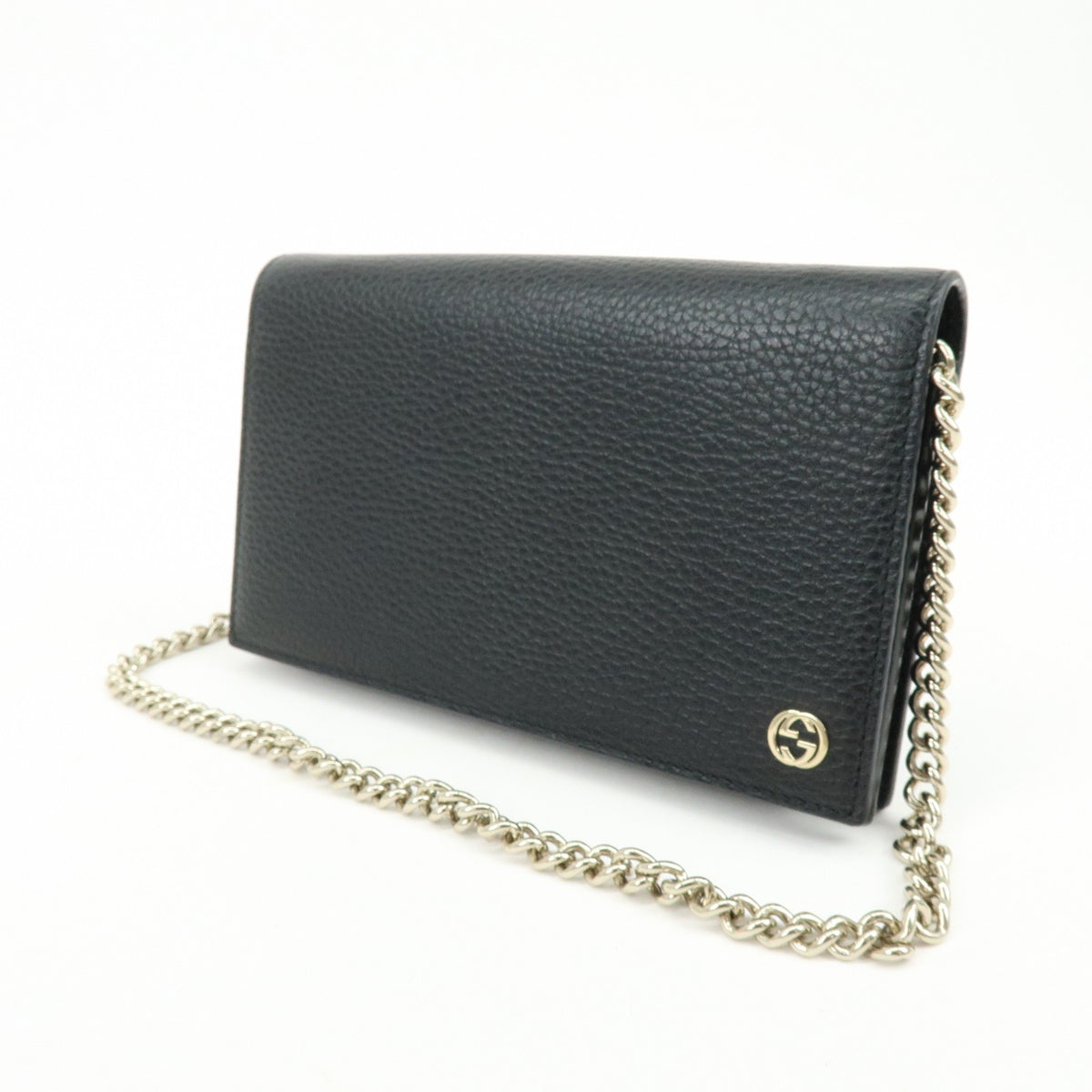 Gucci Betty Chain Wallet (Outlet) Leather, Black, Leather, Crossbody Bag