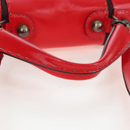 Fendi Secret Code F3 Convertible Satchel Textured Leather, Red, Leather, Handbag