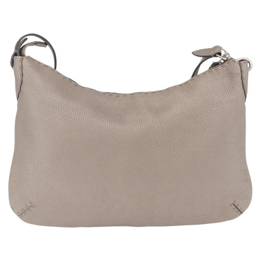 Fendi Selleria Leather, Silver, Leather, Crossbody Bag