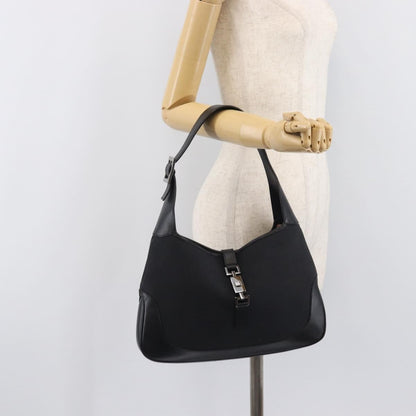 Gucci Vintage Jackie Hobo GG Canvas with Leather, Black, Canvas, Shoulder Bag