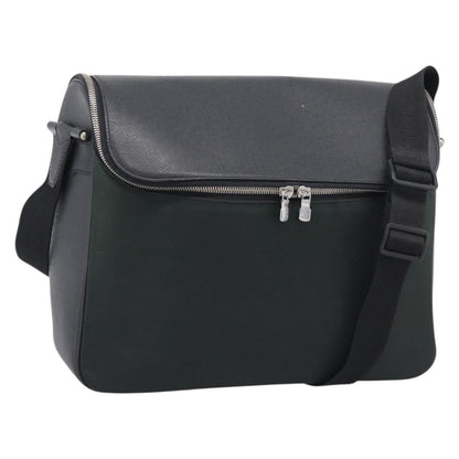 Louis Vuitton Taimyr Messenger Taiga Leather and Canvas, Gray, Leather, Handbag