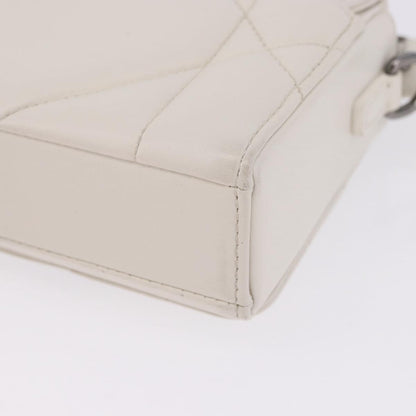 Christian Dior Caro Leather, White, Leather, Handbag