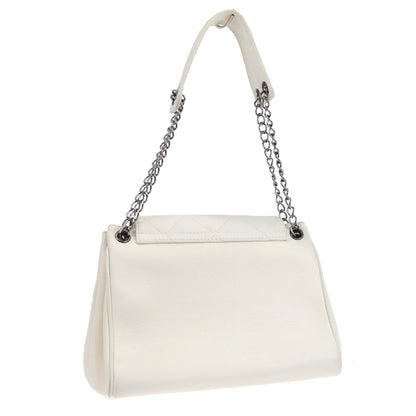 Chanel Pocket Accordion Flap Quilted Lambskin, White, Leather, Shoulder Bag