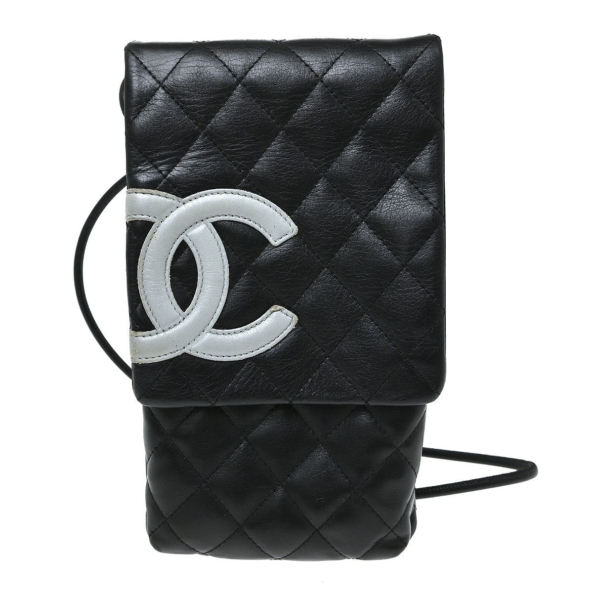 Chanel Cambon Flap Calfskin, Black, Leather, Shoulder Bag
