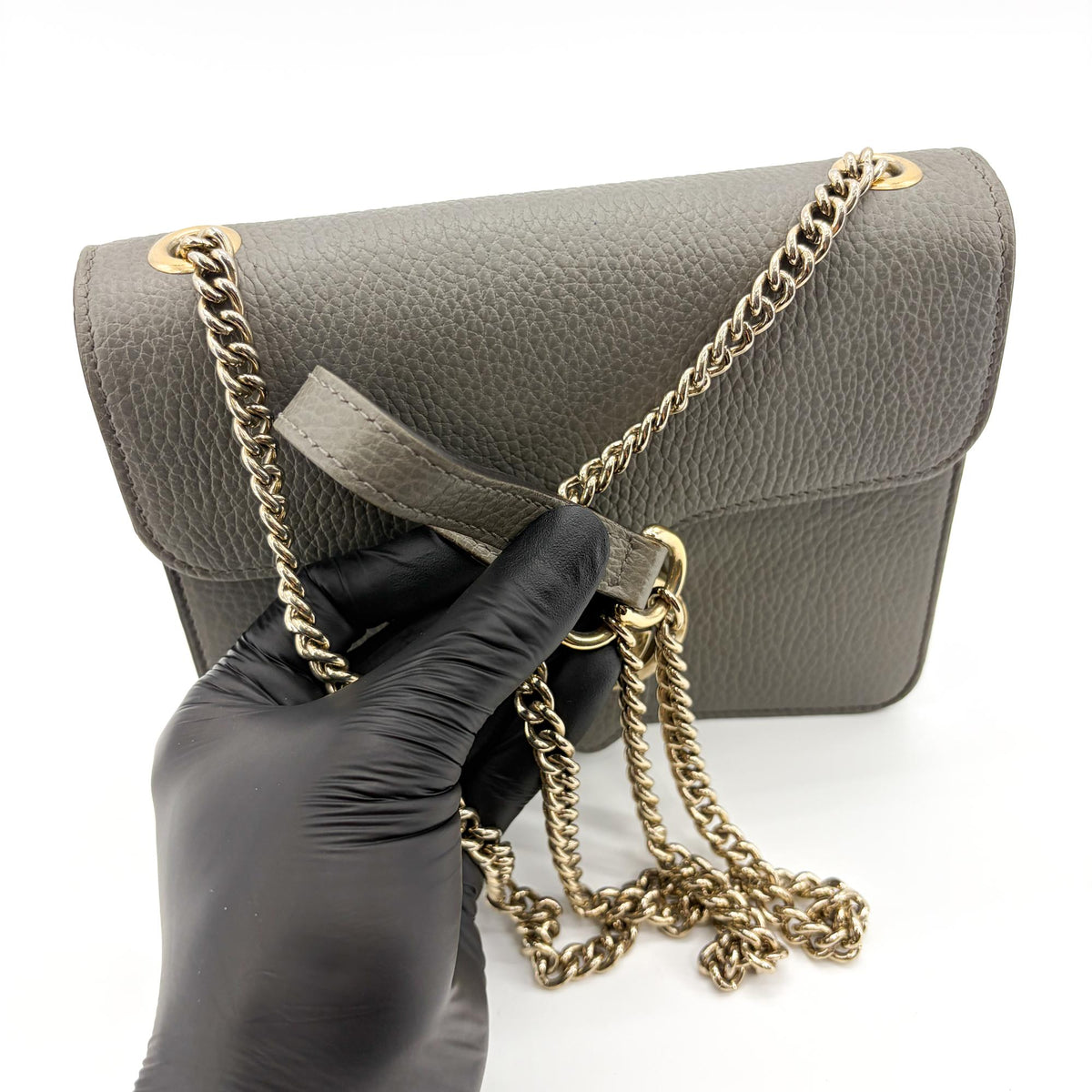 Gucci Interlocking Leather, Gold, Leather, Shoulder Bag