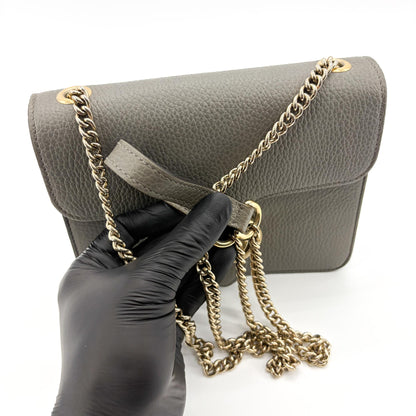 Gucci Interlocking Leather, Gold, Leather, Shoulder Bag