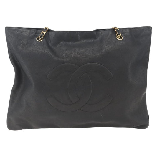 Chanel Grand Shopping Tote Quilted Calfskin, BLACK, LEATHER, Shoulder bag