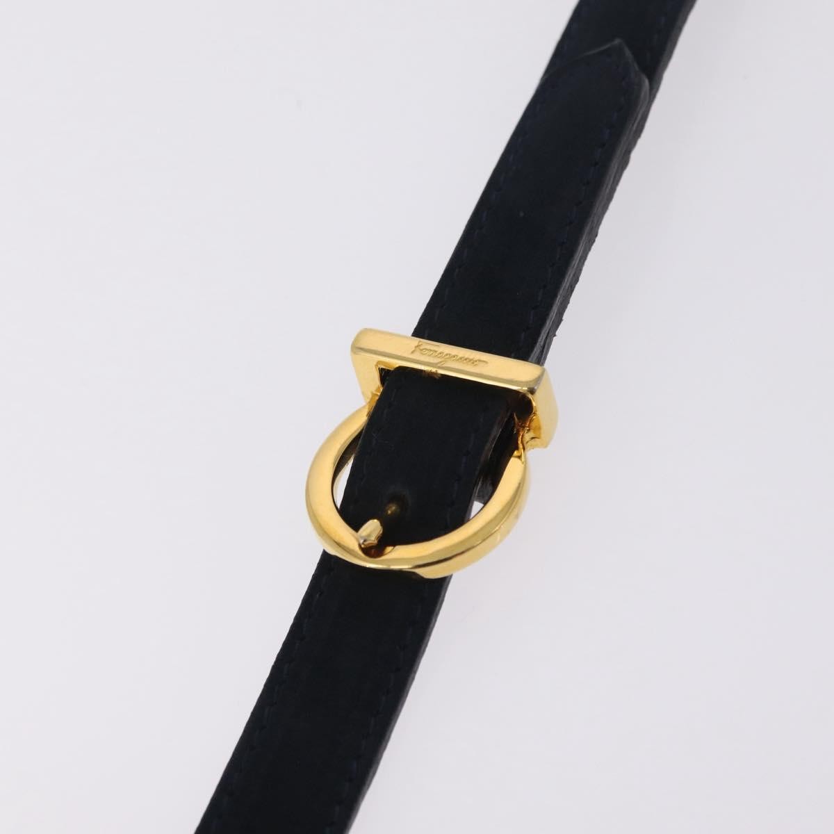 Salvatore Ferragamo Vala Suede, Navy, Suede, Shoulder Bag