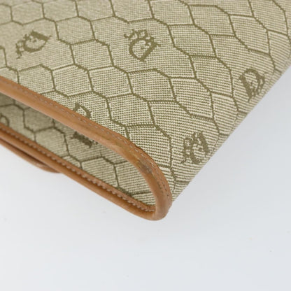 Christian Dior Vintage Honeycomb chain Canvas, Beige, Canvas, Shoulder Bag