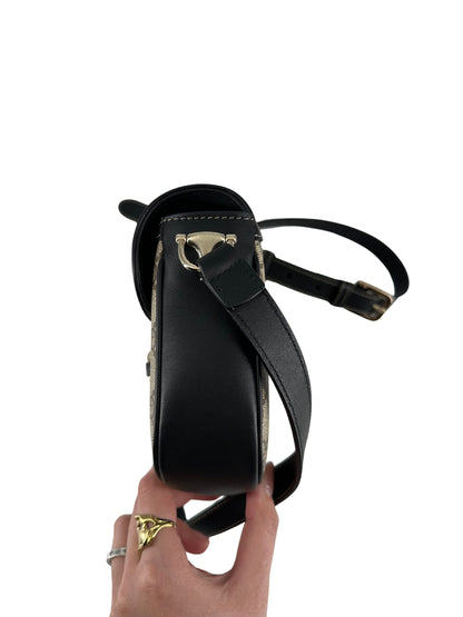 Gucci Horsebit, Black, Canvas, shoulder