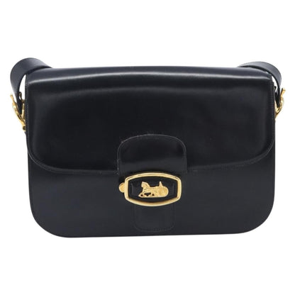 Celine Horse Carriage Leather, Black, Leather, Shoulder Bag