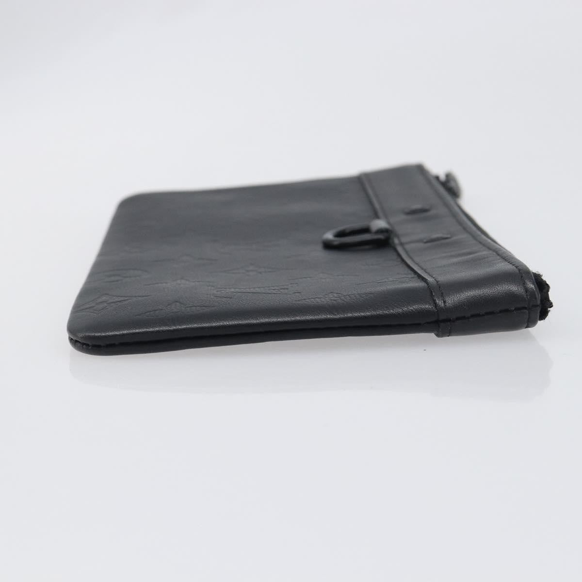 Louis Vuitton Discovery Pochette Monogram Shadow Leather, Black, Leather, Clutch