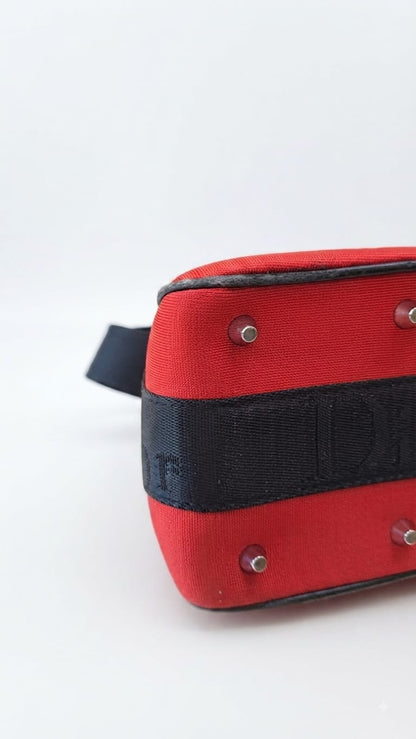 Christian Dior Hardcore Flap Canvas, Red, Canvas, Handbag