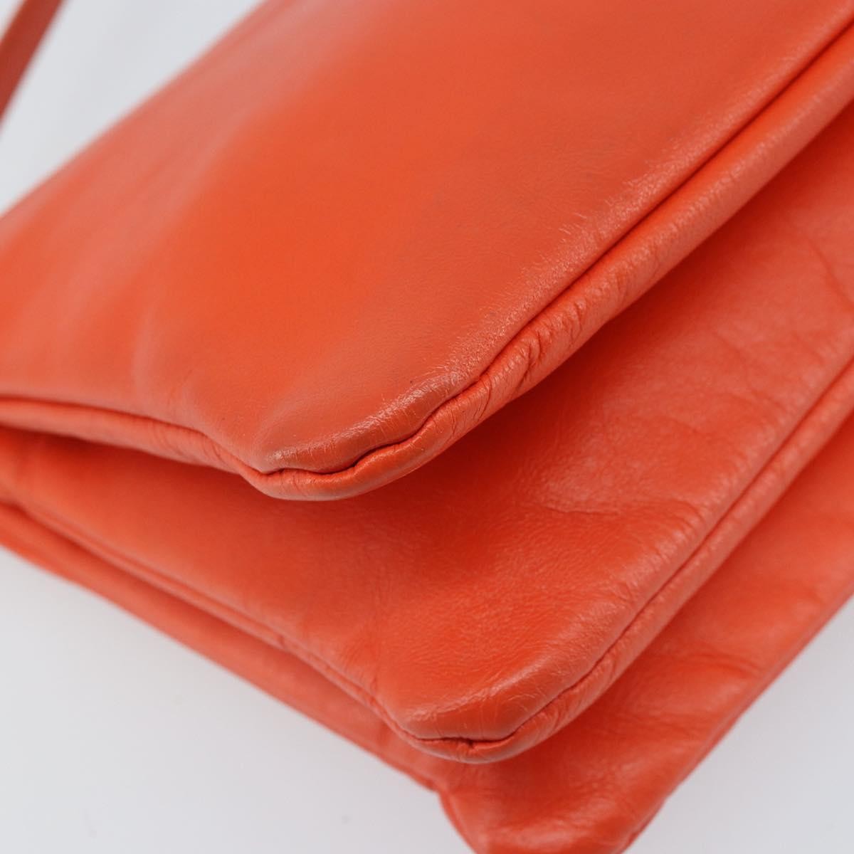 Celine Trio Leather, Orange, Leather, Shoulder Bag