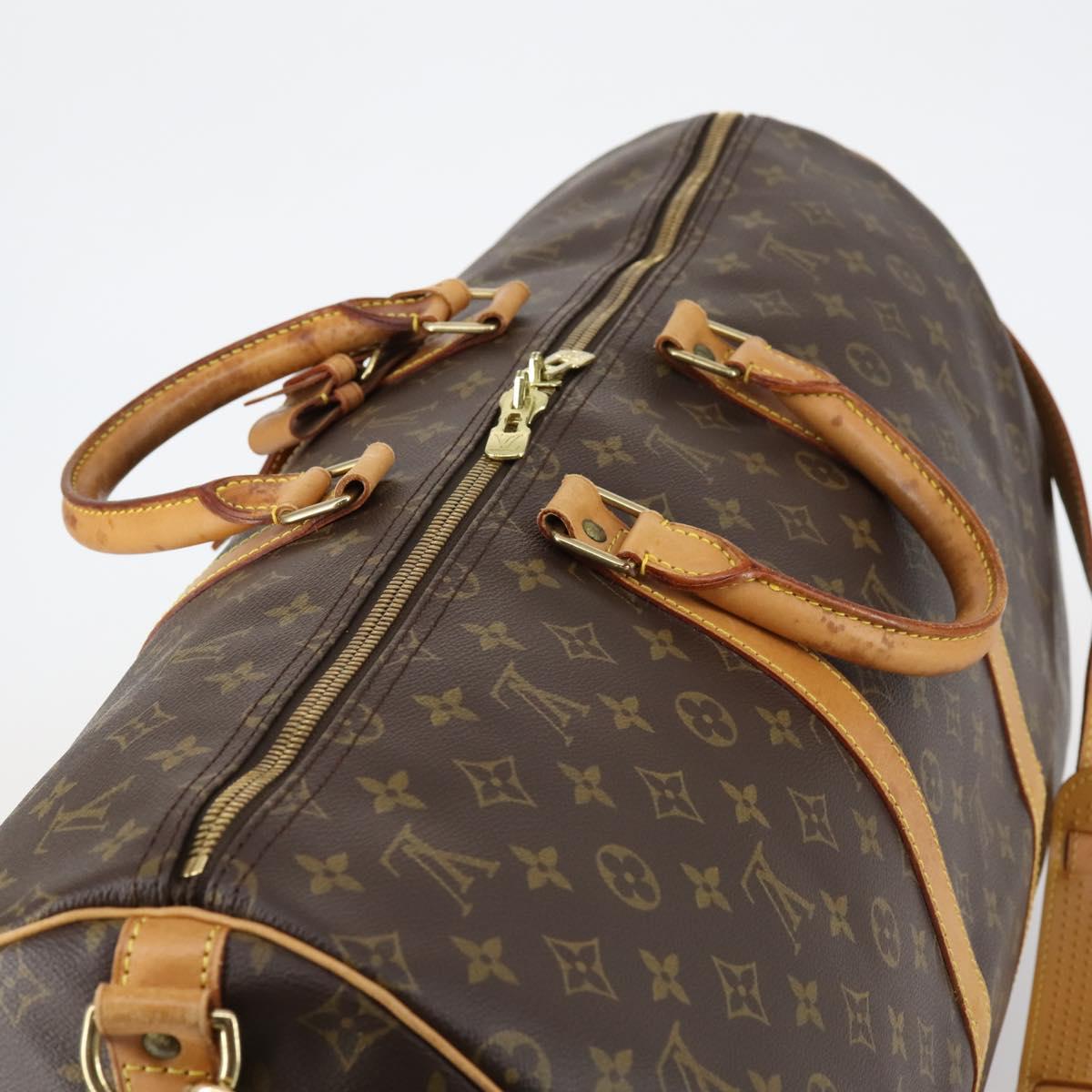 Louis Vuitton Keepall Bandouliere Bag Monogram Canvas, BROWN, CANVAS, Travel bag