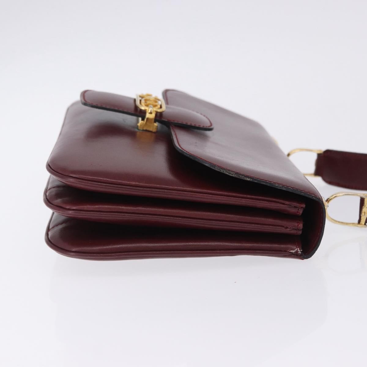 Celine Shoulder Leather, Burgundy, Leather, Shoulder Bag