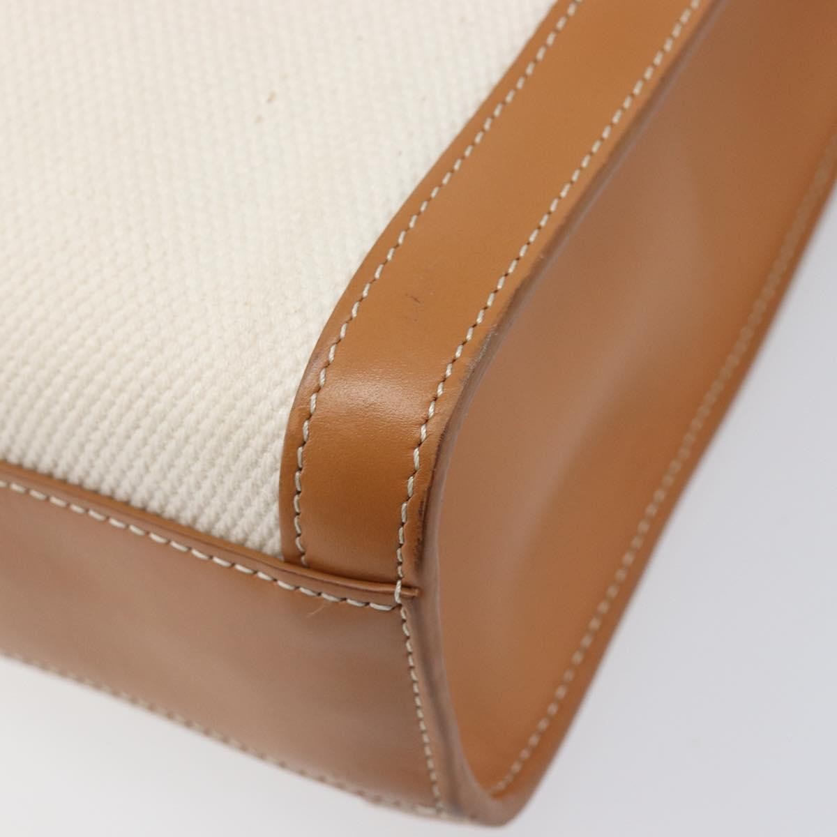 Celine Vertical Cabas Canvas with Leather, Beige, Canvas, Tote Bag
