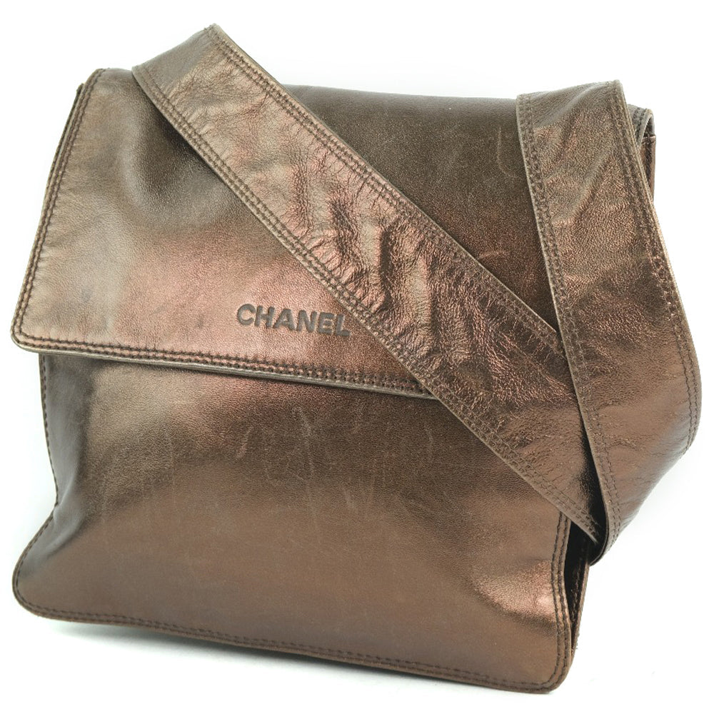 Chanel, Brown, Leather, shoulder