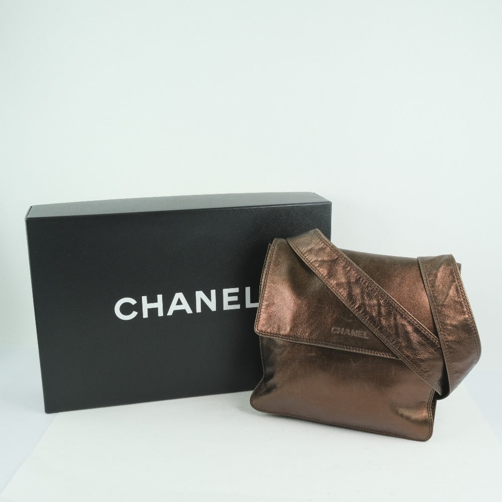 Chanel, Brown, Leather, shoulder