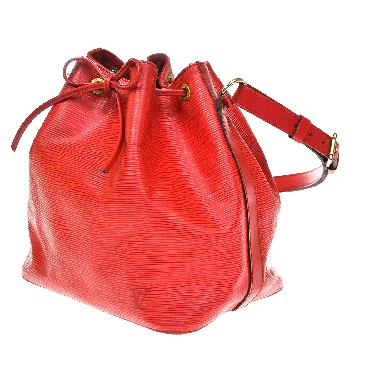 Louis Vuitton Petit Noe Epi Leather, Red, Leather, Handbag