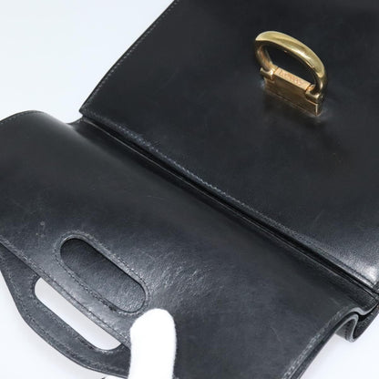 Celine Gancini Leather, Black, Leather, Handbag