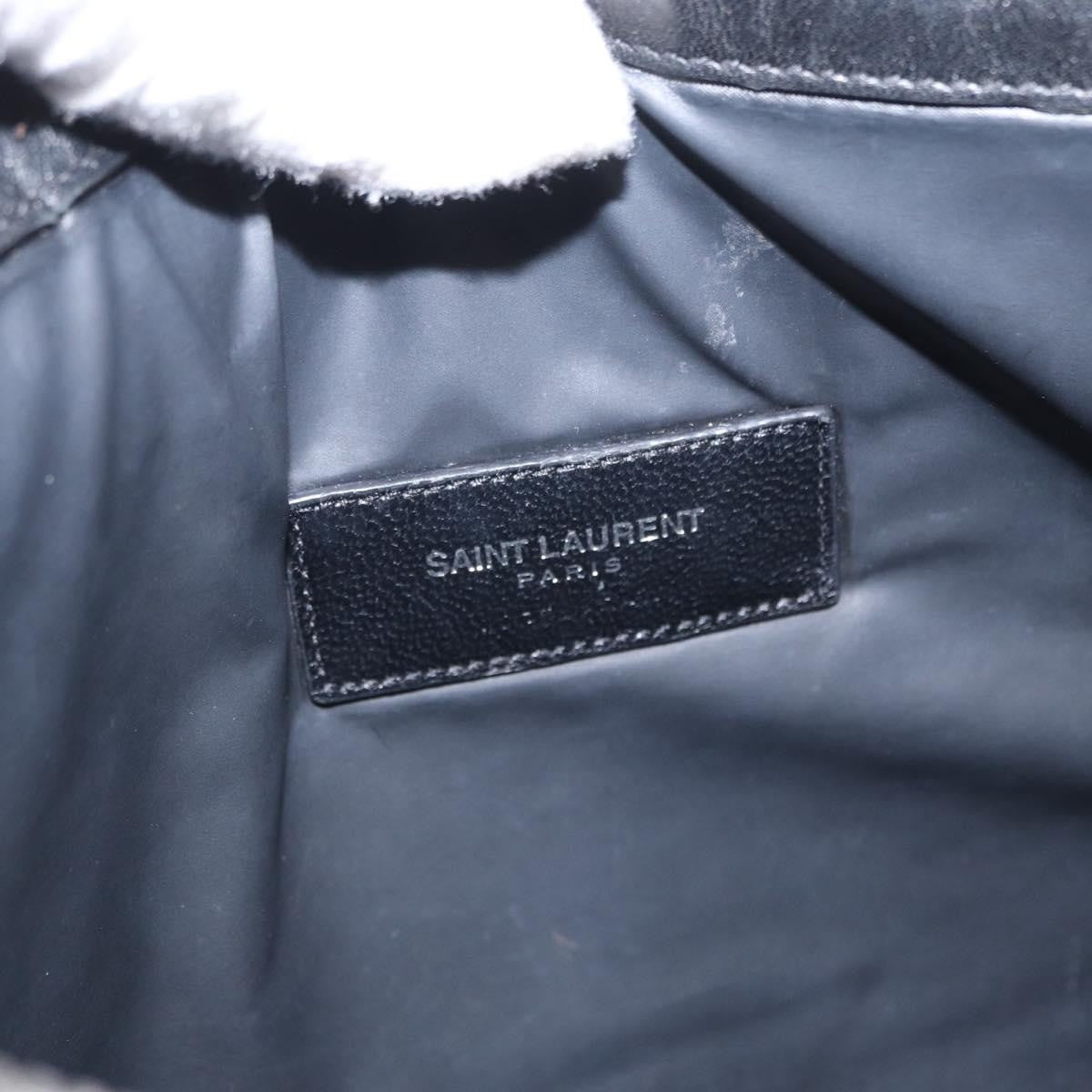 Saint Laurent Beach Zip Canvas, Khaki, Canvas, Clutch