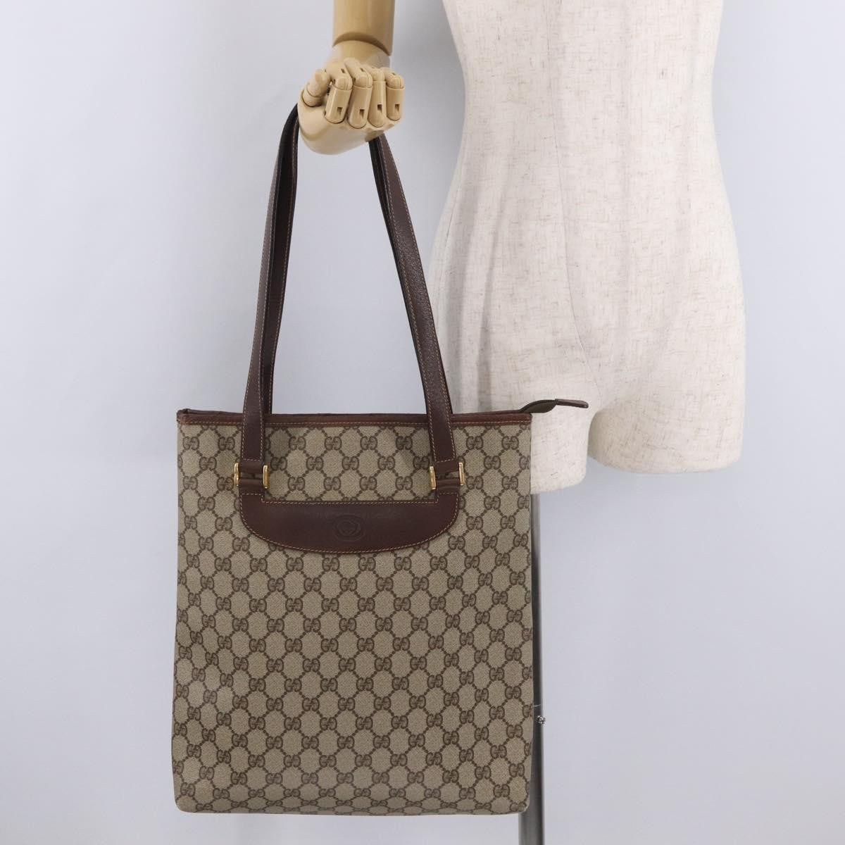 Gucci Vertical Tote GG Canvas, Beige, Canvas, Tote Bag