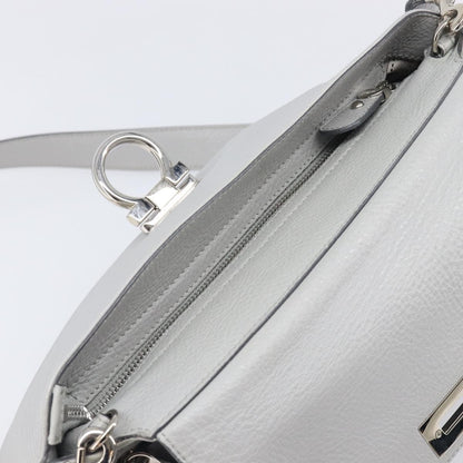 Salvatore Ferragamo Sofia Satchel Leather, Gray, Leather, Handbag