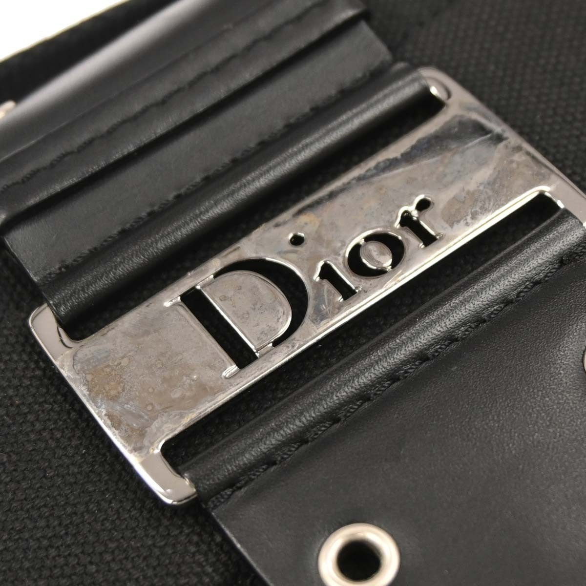 Christian Dior Vintage Street Chic Columbus Canvas, Black, Canvas, Shoulder Bag