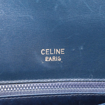 Celine Shoulder Leather, Navy, Leather, Shoulder Bag