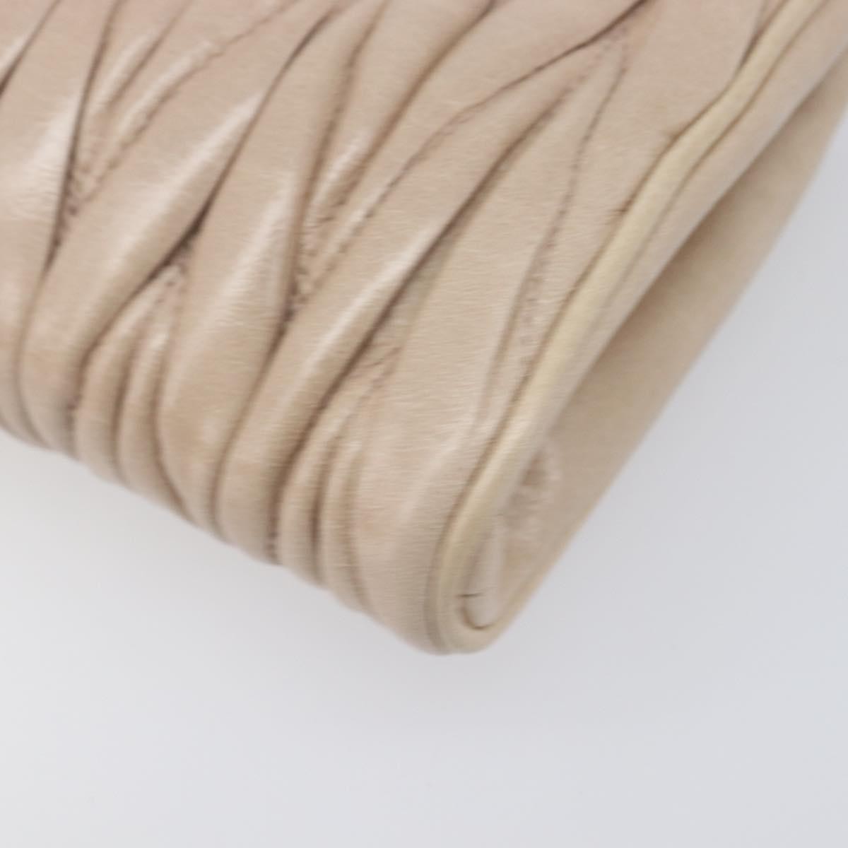 Miu Miu Zip Wristlet Matelasse Leather, Beige, Leather, Clutch