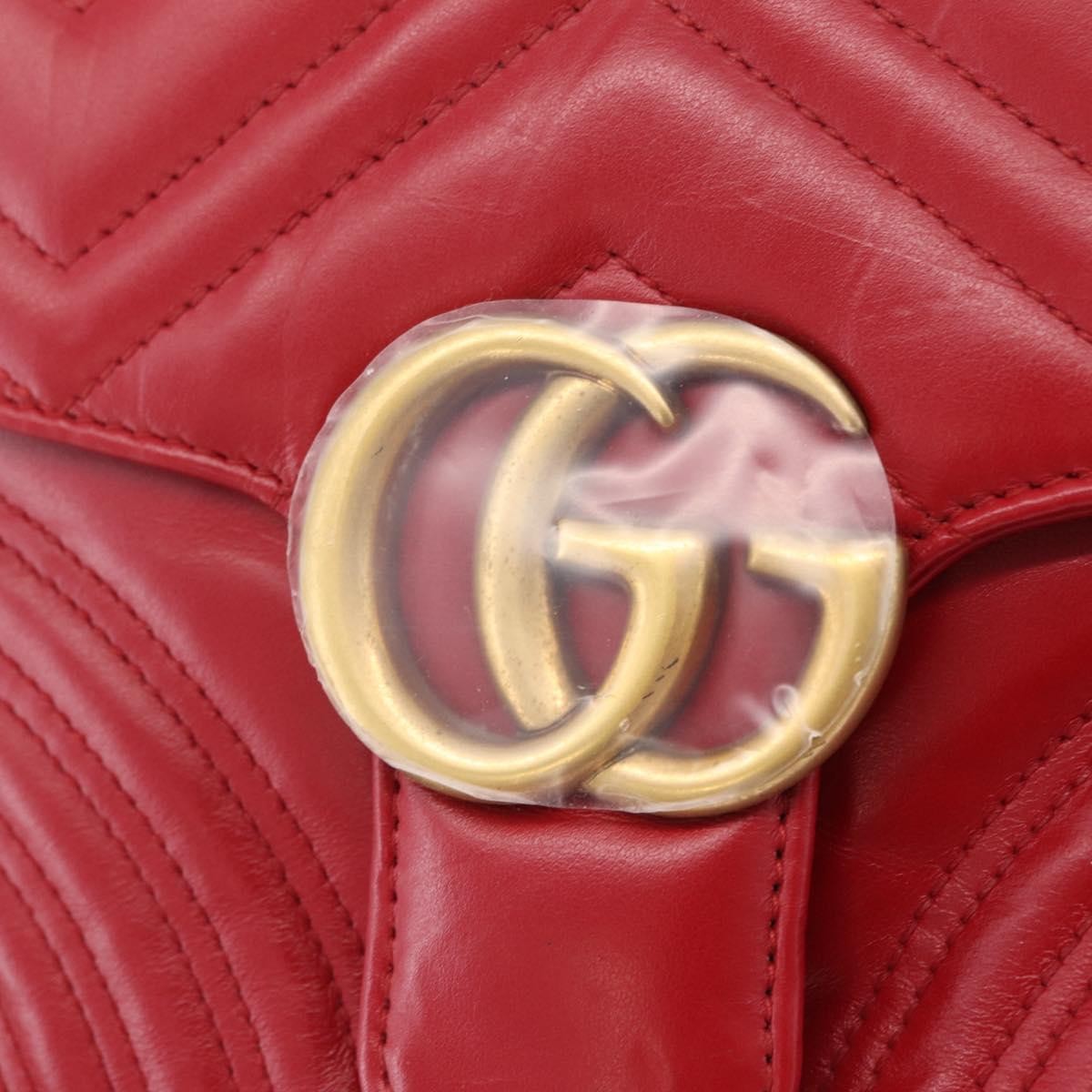 Gucci GG Marmont Top Handle Matelasse Leather, Red, Leather, Handbag