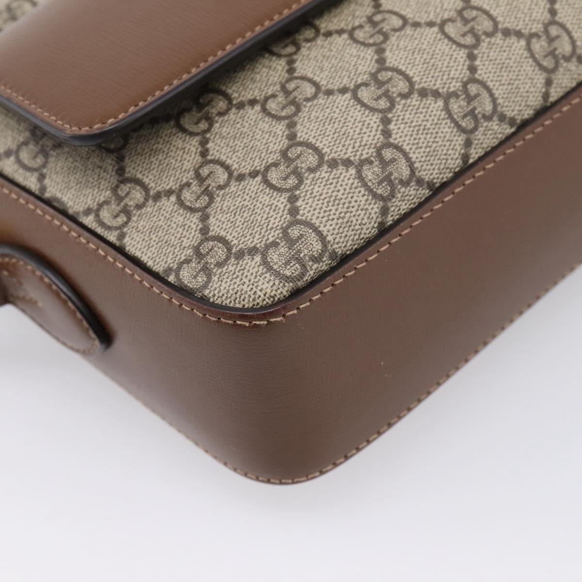 Gucci Horsebit 1955 Flap Pocket Camera GG Coated Canvas and Leather, Beige, Canvas, Shoulder Bag