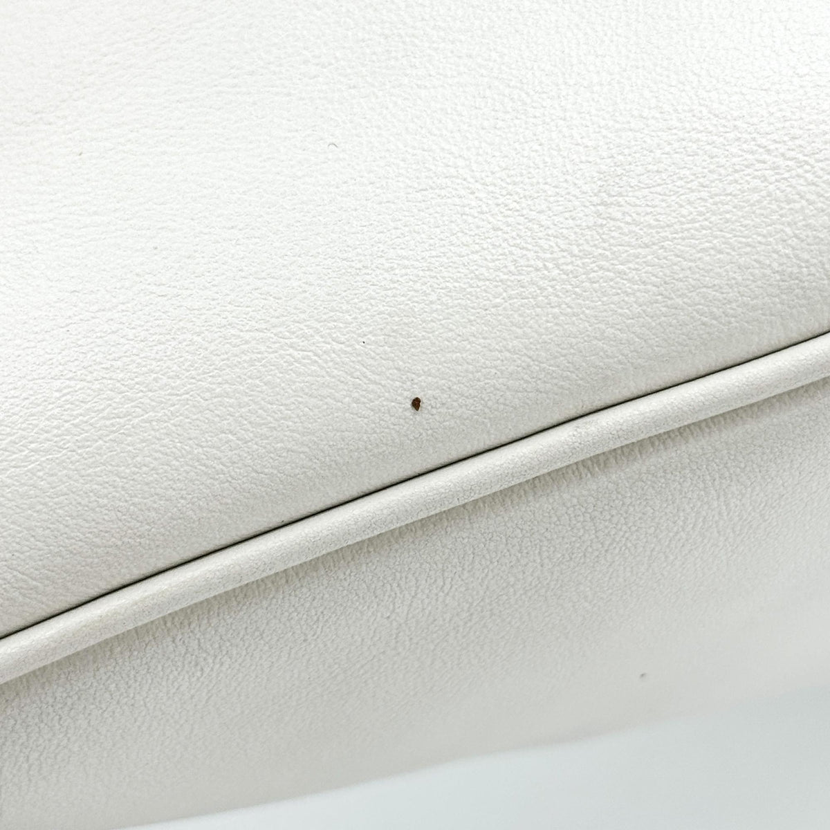 Prada Triangle Logo Zip Leather, White, Leather, Crossbody Bag
