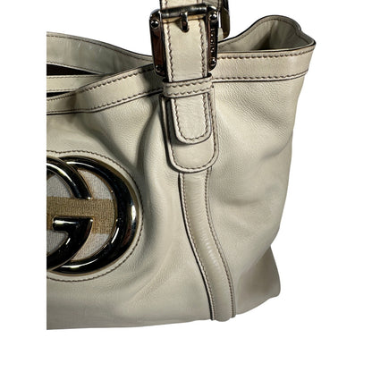GUCCI Britt Tote Bag Calfskin Leather