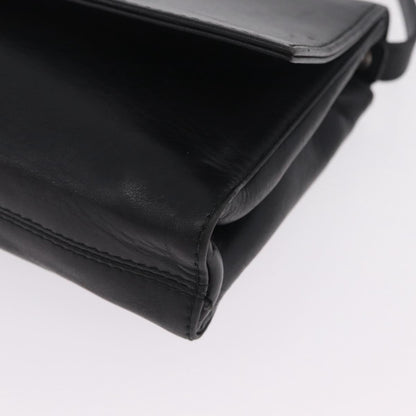Celine Shoulder Leather, Black, Leather, Shoulder Bag
