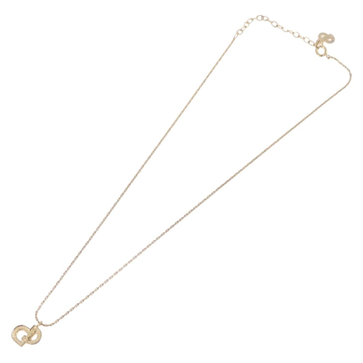 Christian Dior CD Pendant Metal, Gold, Metal, Necklace