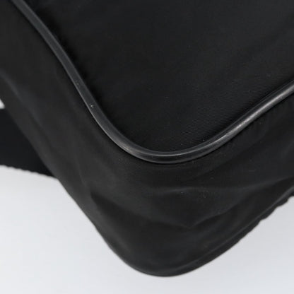 Prada Zip Messenger Tessuto with Leather, Black, Nylon, Handbag