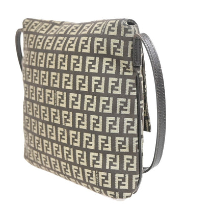 Fendi Vintage Flap Zucchino Canvas, Brown, Canvas, Crossbody Bag