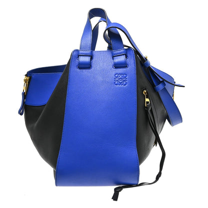 Loewe Hammock Leather, Blue, Leather, Handbag