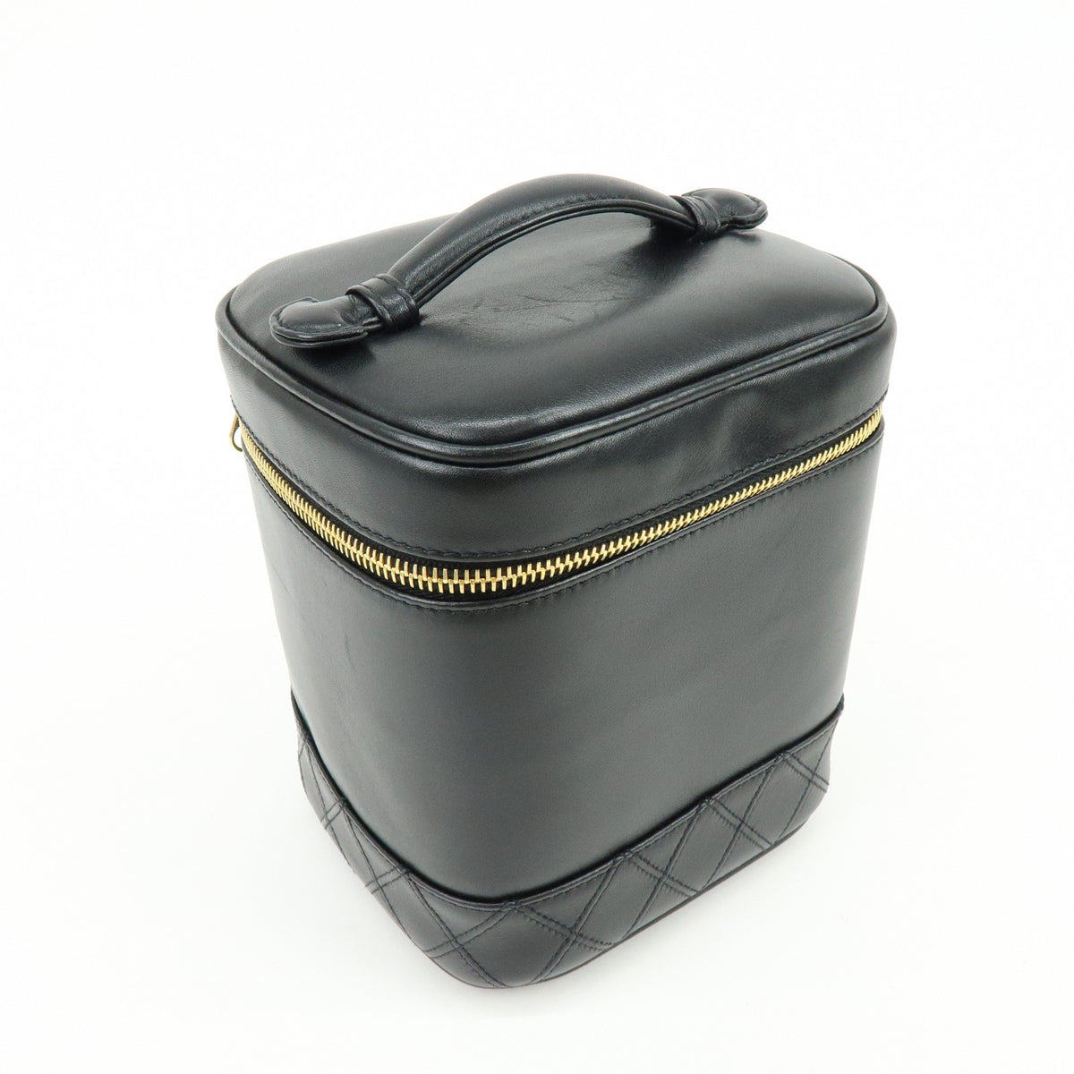 Chanel Vanity Leather, Black, Leather, Handbag