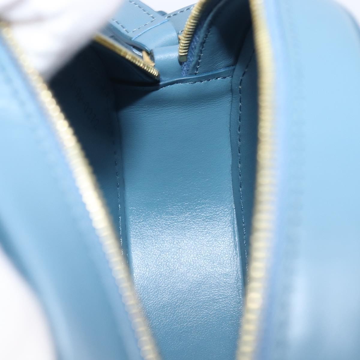 Celine Triomphe Oval Leather, Blue, Leather, Crossbody Bag