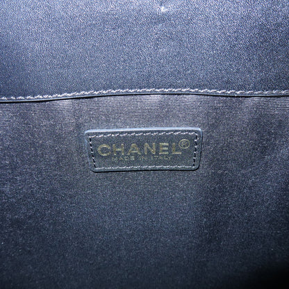 Chanel Vintage Coco Chain Shopping Printed Canvas, Black, Canvas, Tote Bag