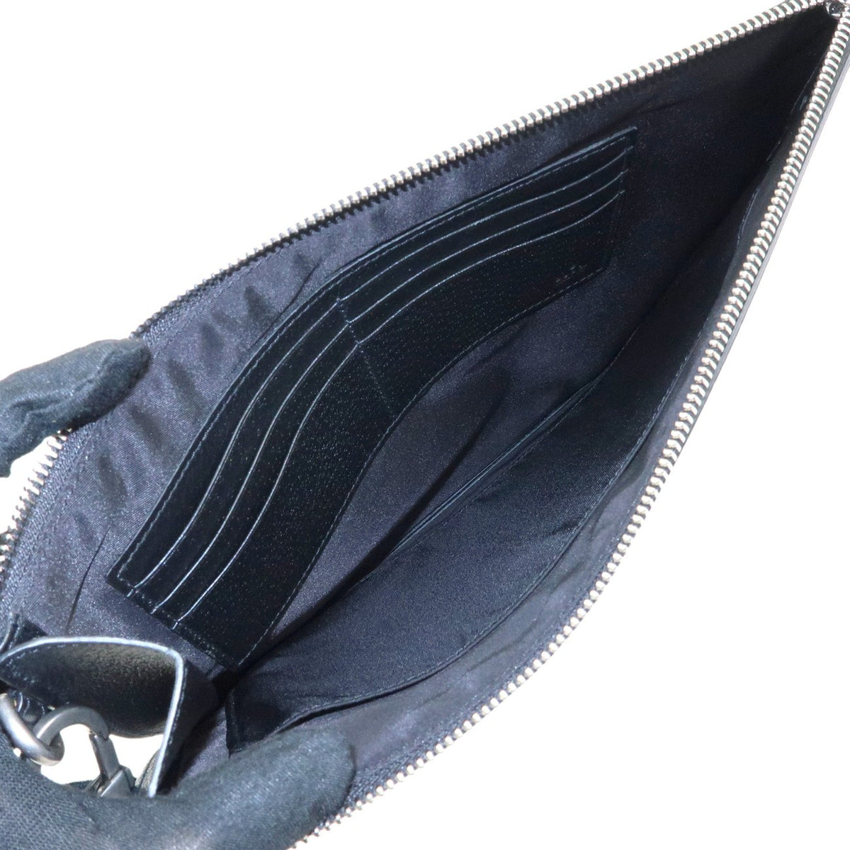 Gucci Off The Grid Zip GG Econyl, Black, Nylon, Clutch